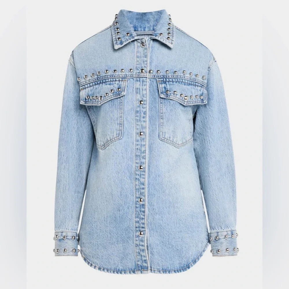 NEW PISTOLA mandy stud shacket in satellite